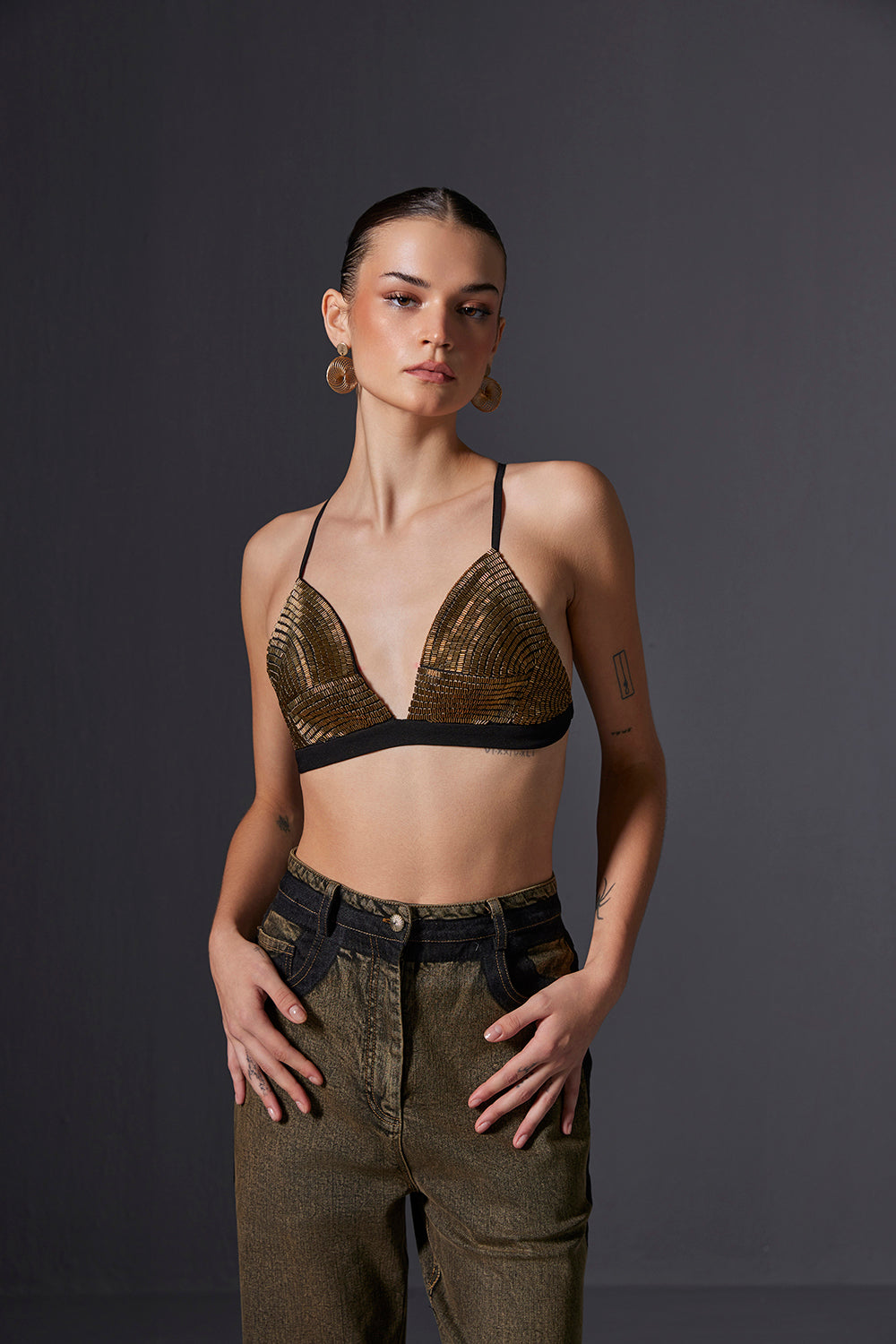 Sequin deals bikini top