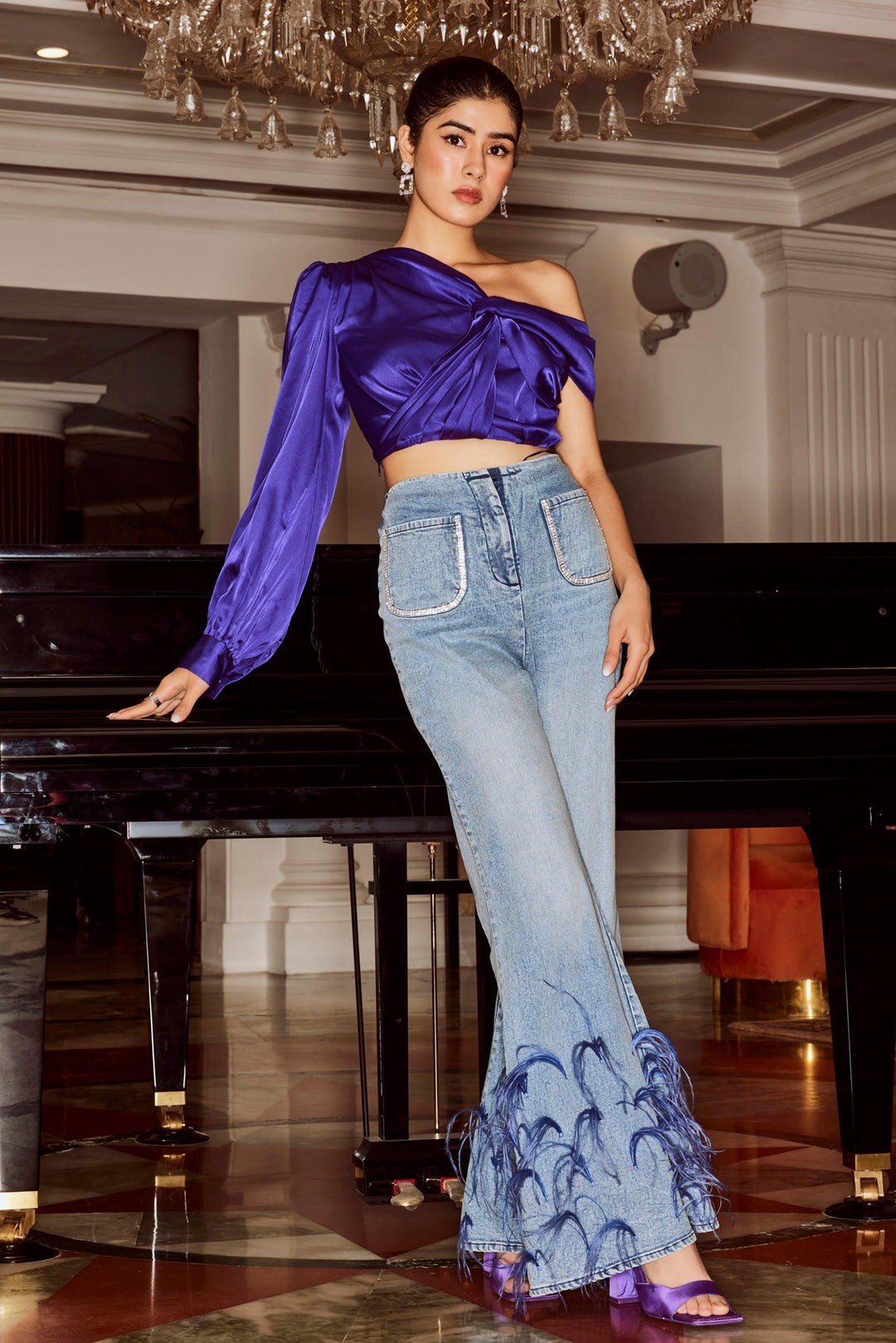 Purple Asymmetrical Top - ANI CLOTHING