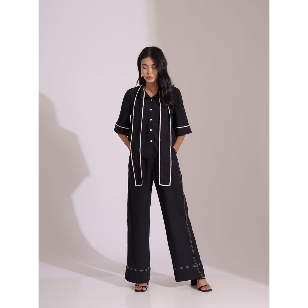 Block Lace Panel Co-ord Trousers - ANI CLOTHING