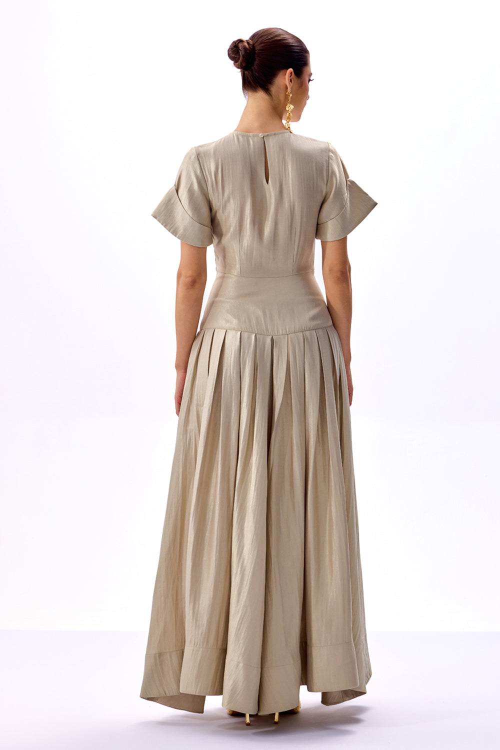 Womens Dresses Tan Dress With Sleeves Moonlit Champagne Dress ANI CLOTHING Womens Dresses Tan Dress With Sleeves Moonlit Champagne Dress ANI CLOTHING