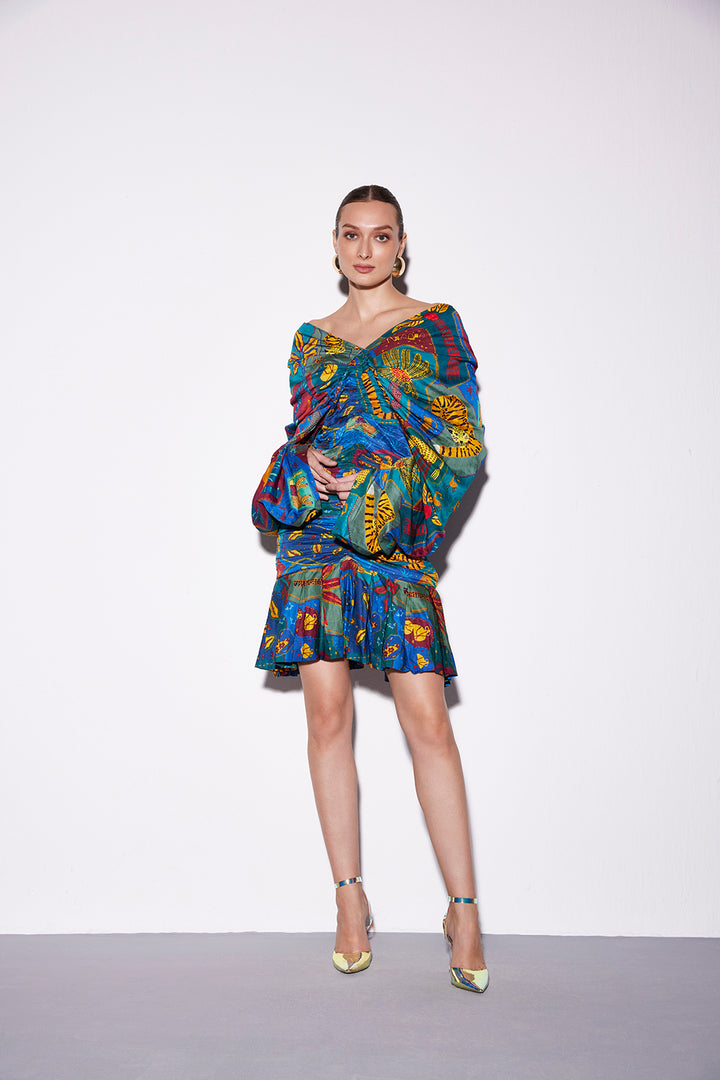 Cocora Gathered Sleeve Dress