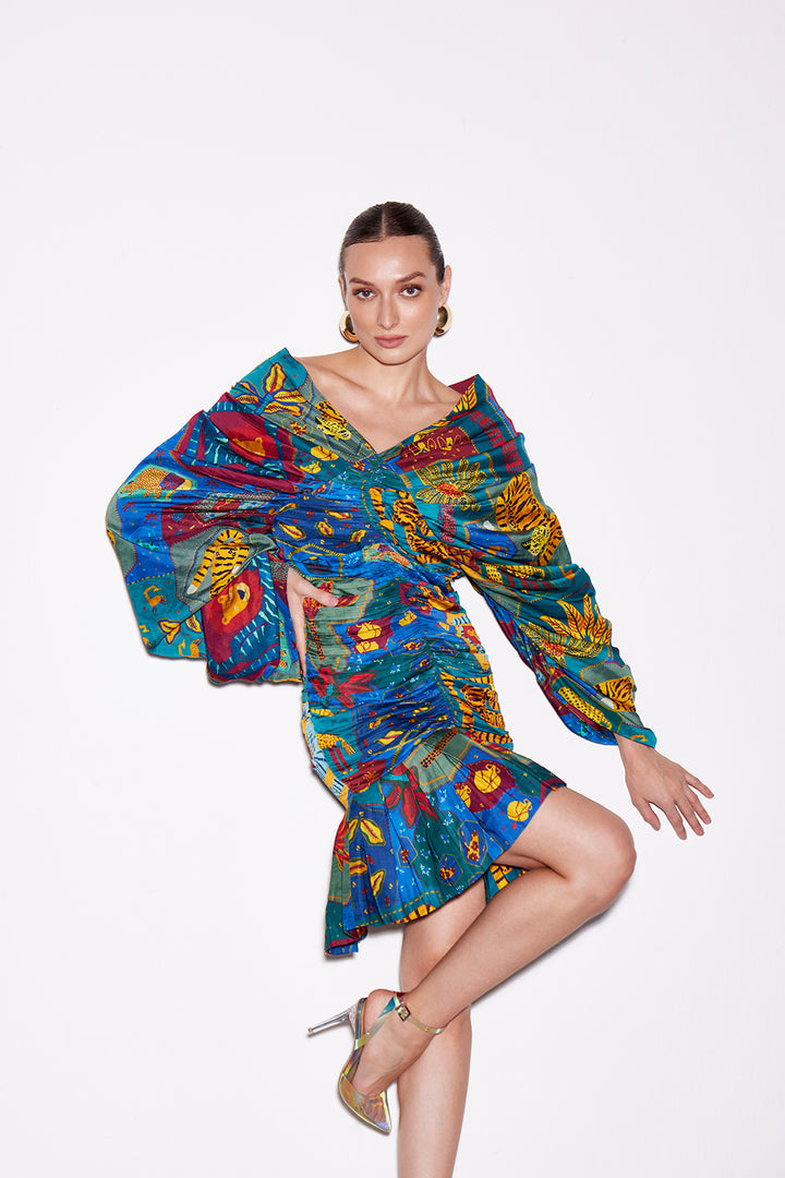 Cocora Gathered Sleeve Dress