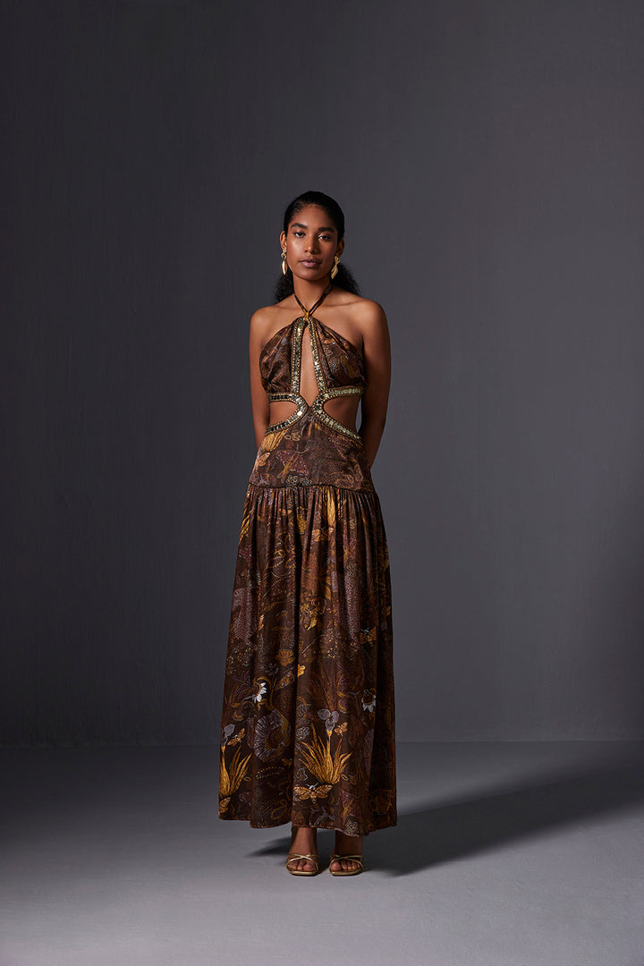 Kalahari Rust Halter Dress