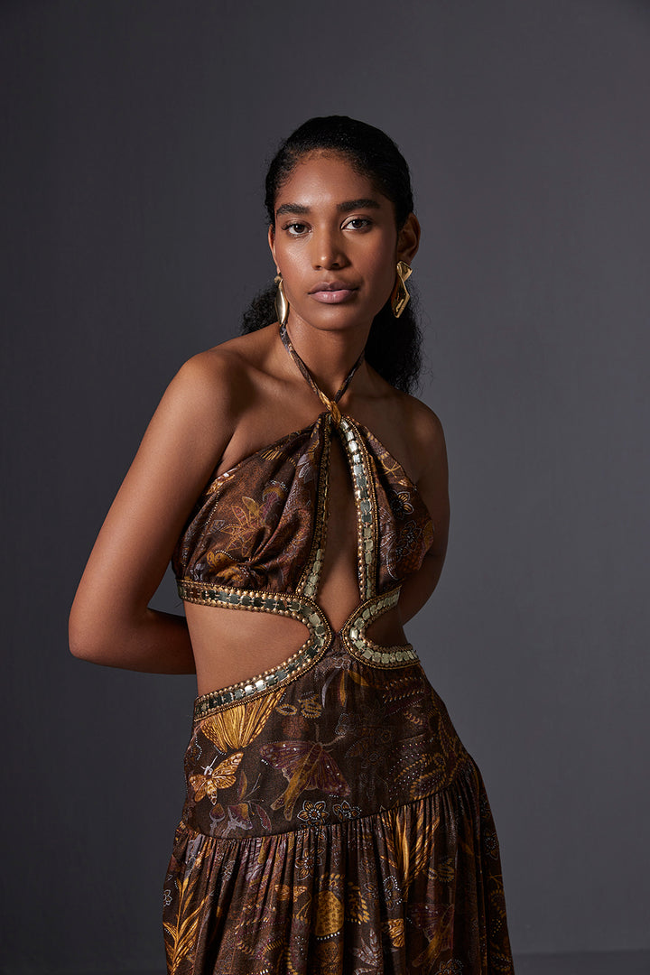 Kalahari Rust Halter Dress