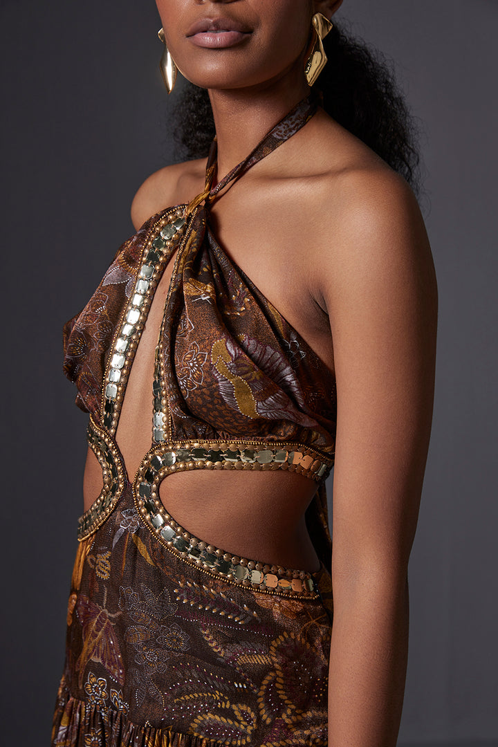 Kalahari Rust Halter Dress