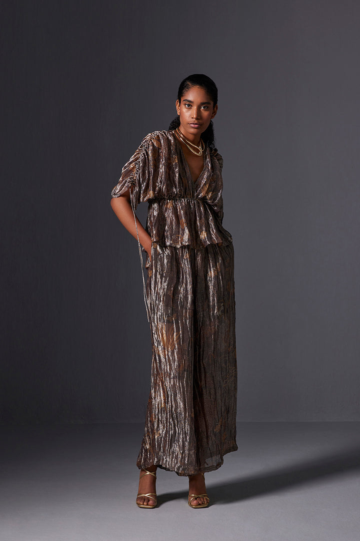 Amber Gold Ruched Co-ord