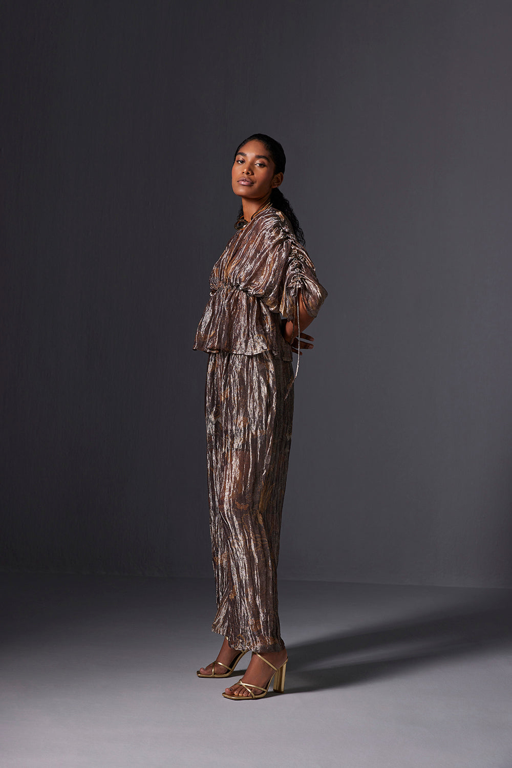 Amber Gold Ruched Co-ord
