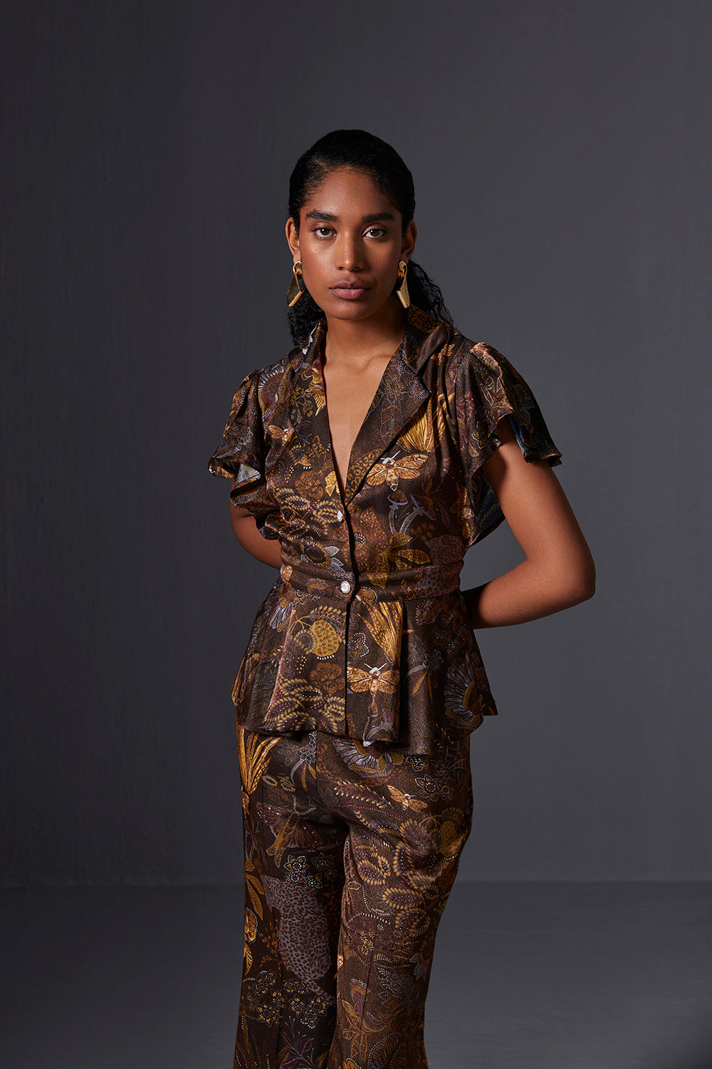 Kalahari Rust Ruffle Top
