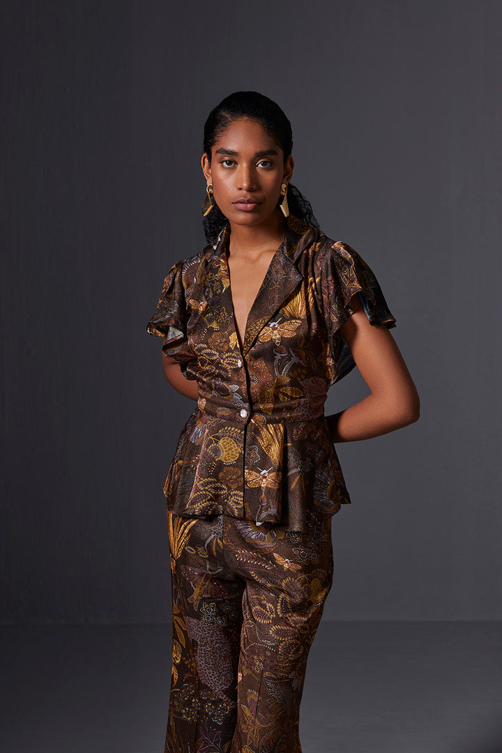 Kalahari Rust Ruffle Top