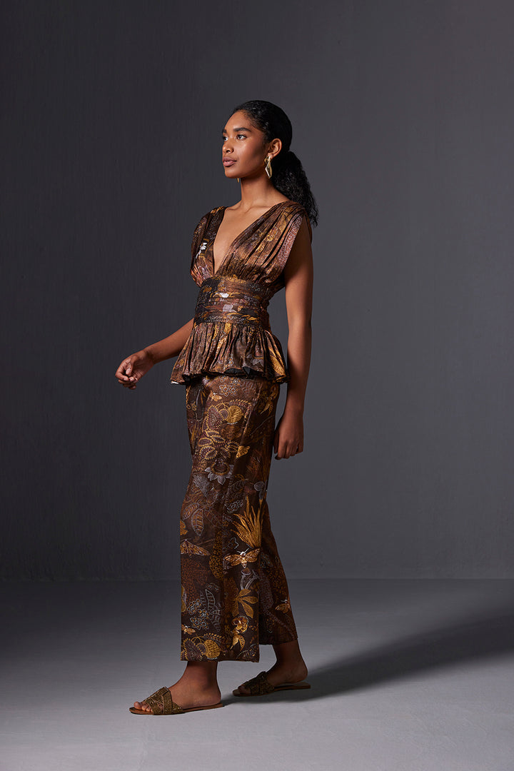 Kalahari Rust V-Neck Top