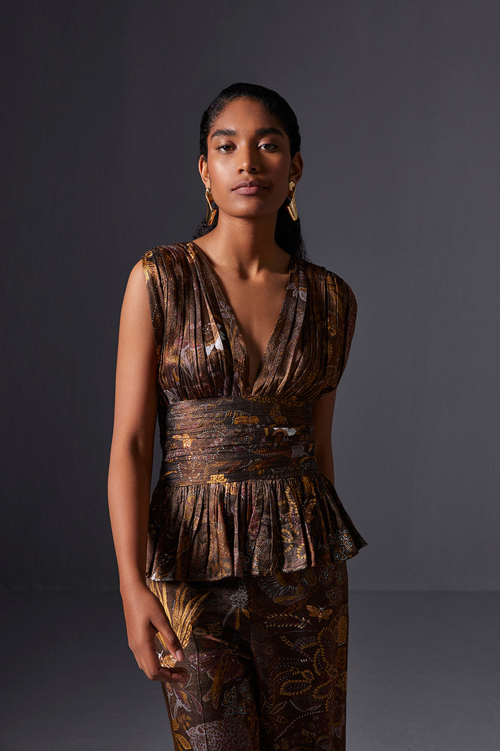 Kalahari Rust V-Neck Top