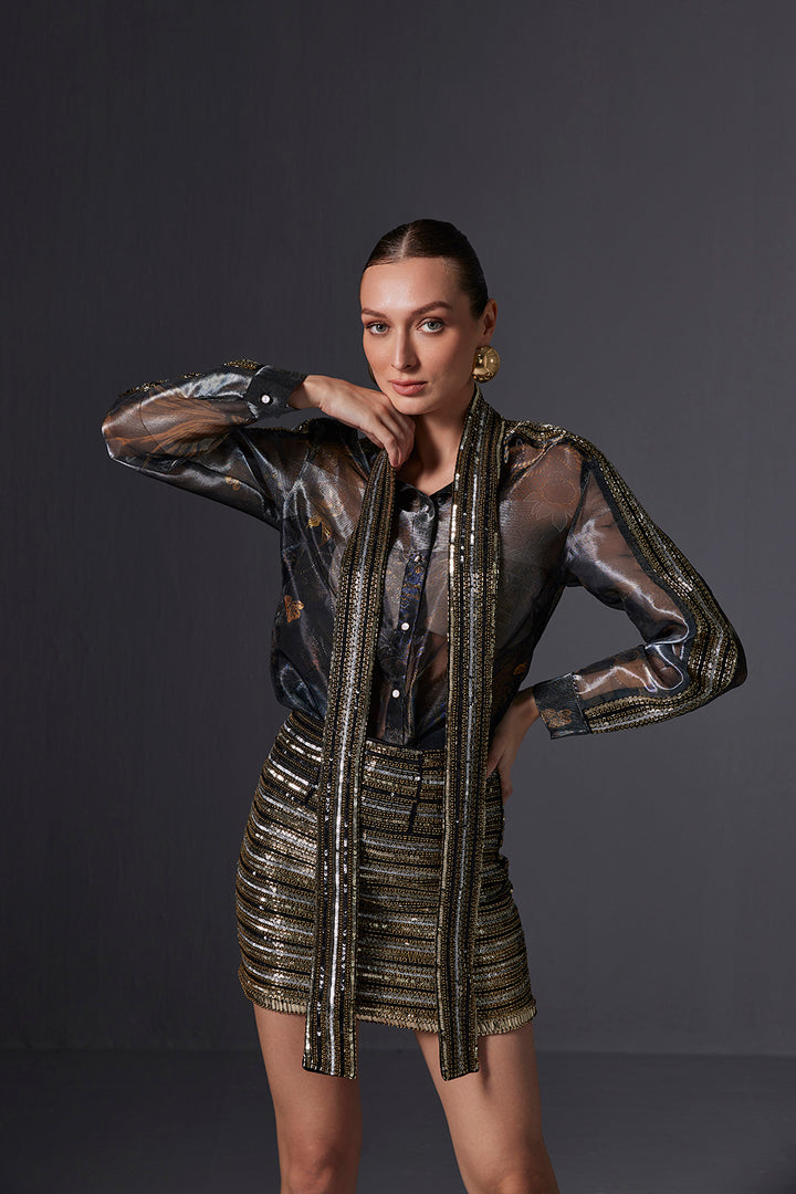 Kalahari Sequin Tie-up Shirt