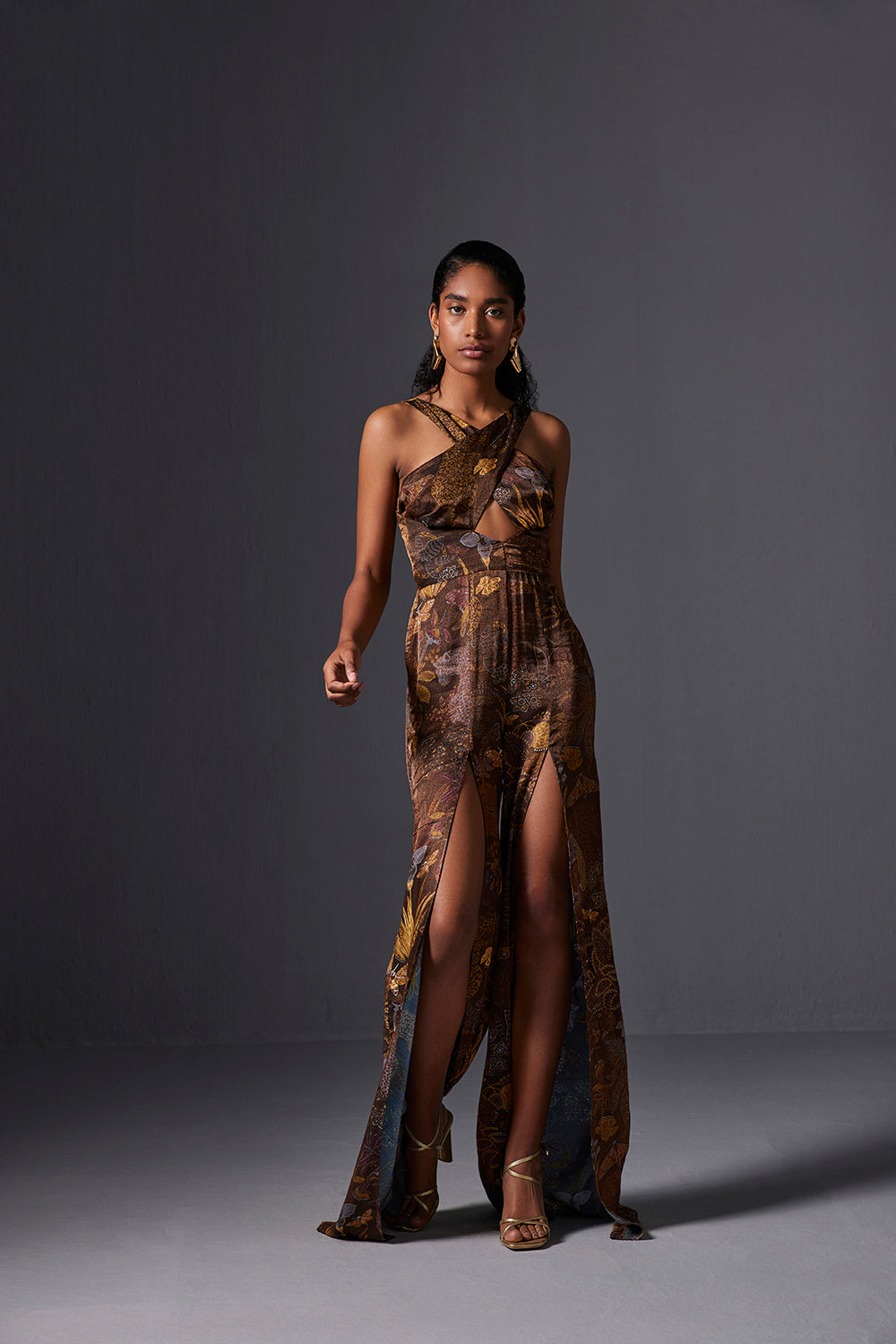 Kalahari Rust High Slit Jumpsuit