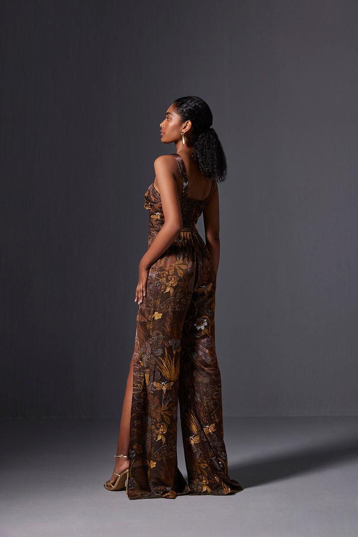 Kalahari Rust High Slit Jumpsuit