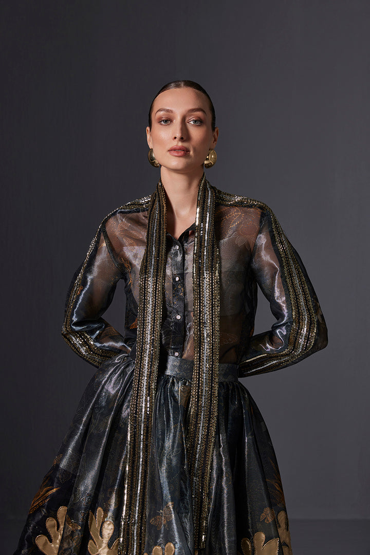 Kalahari Sequin Tie-up Shirt