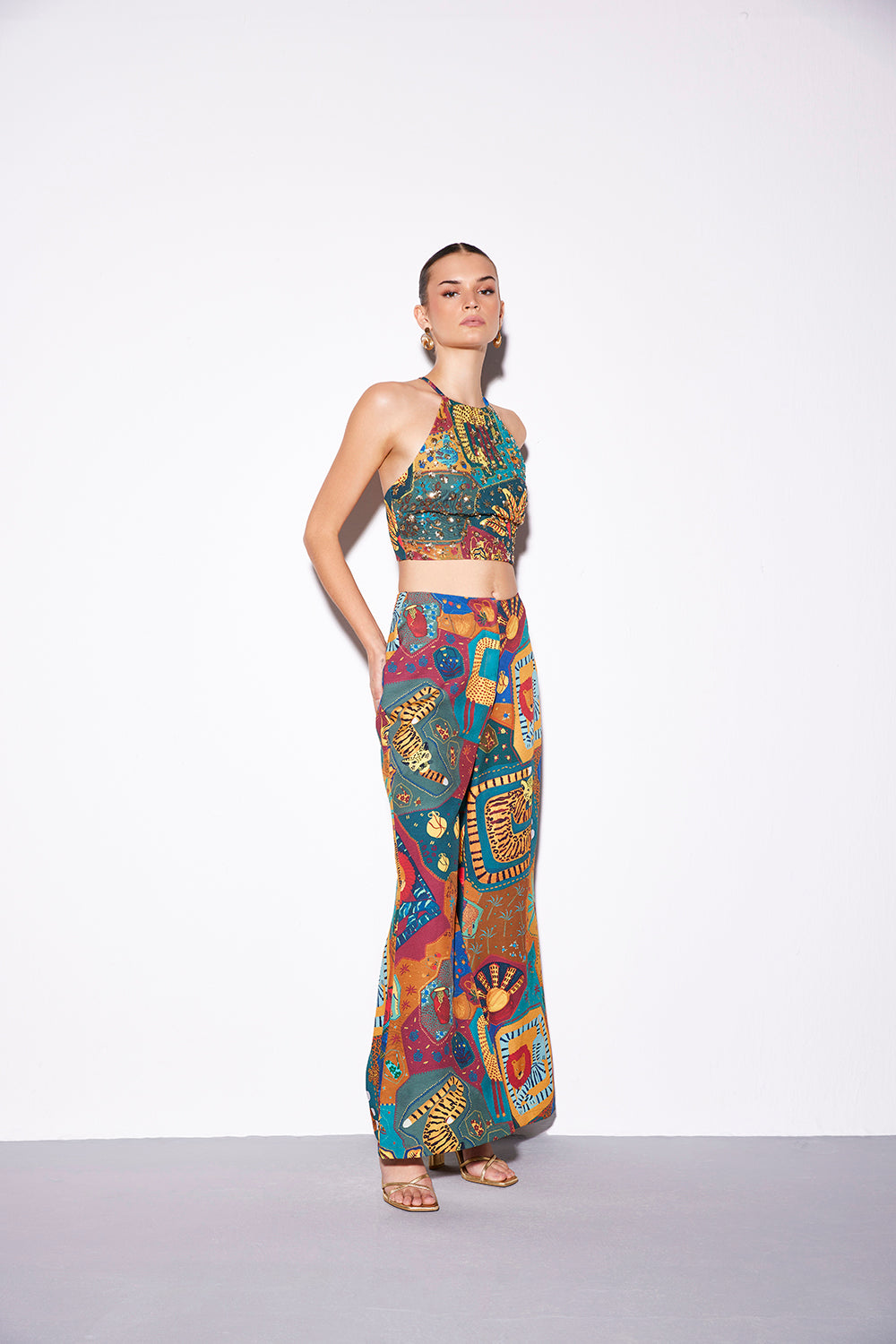 Cocora Embellished Halter Top