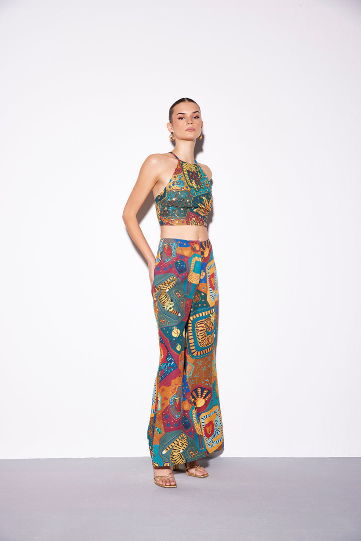 Cocora Embellished Halter Top