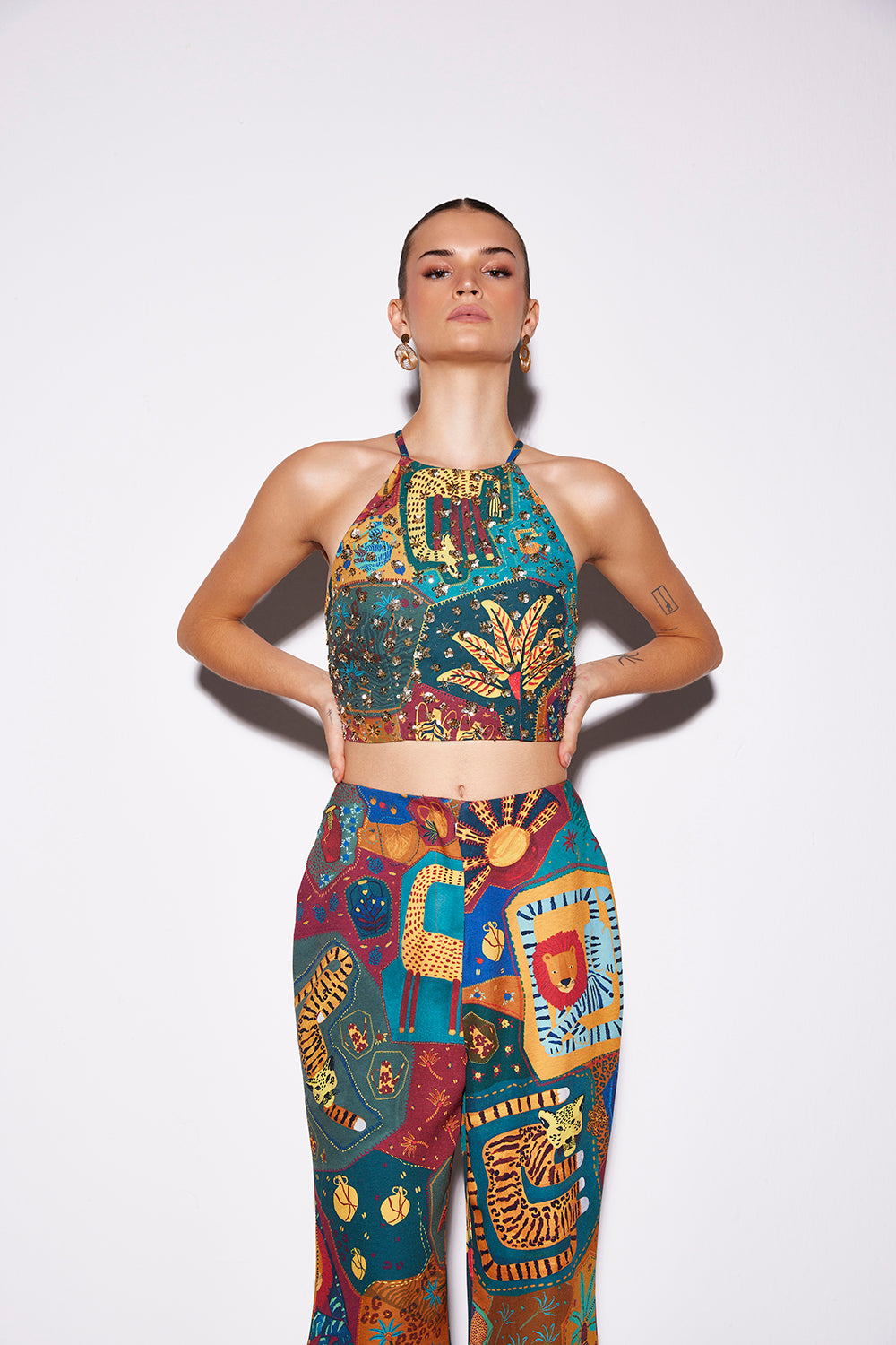 Cocora Embellished Halter Top