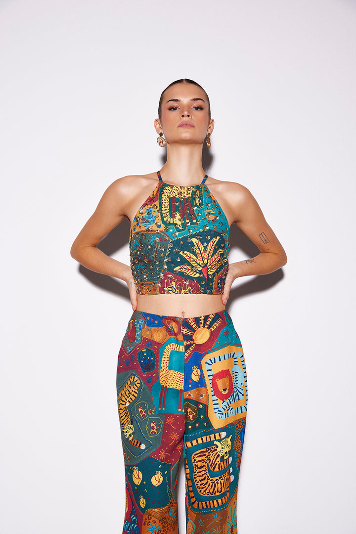 Cocora Embellished Halter Top
