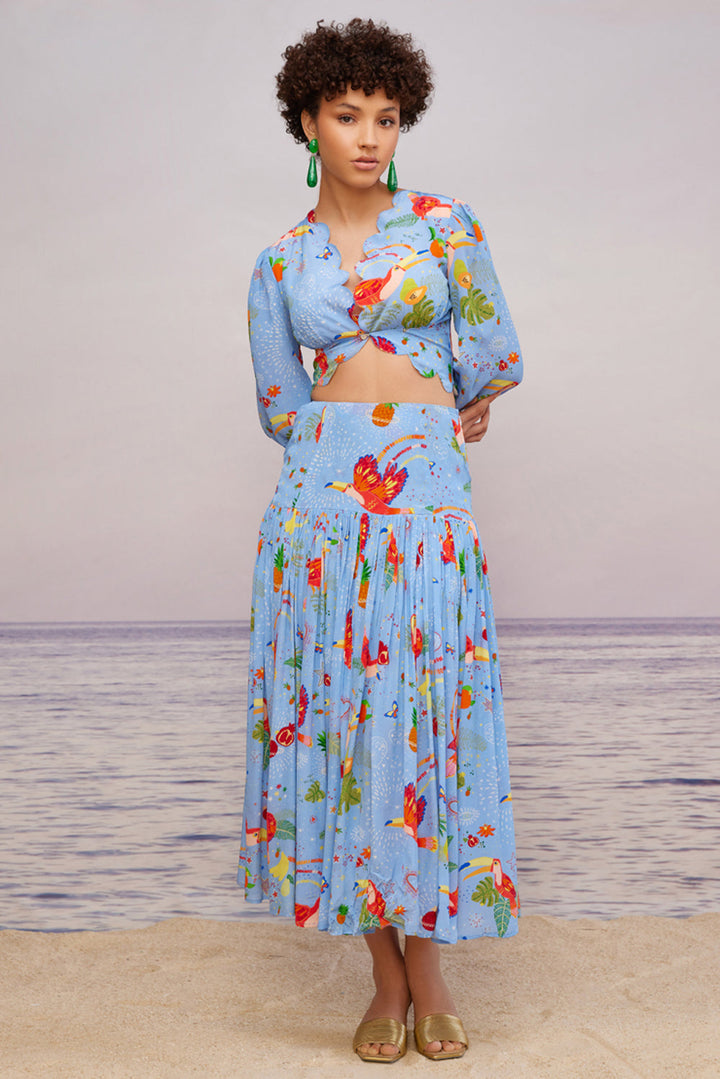Cabo Mint Gathered Skirt