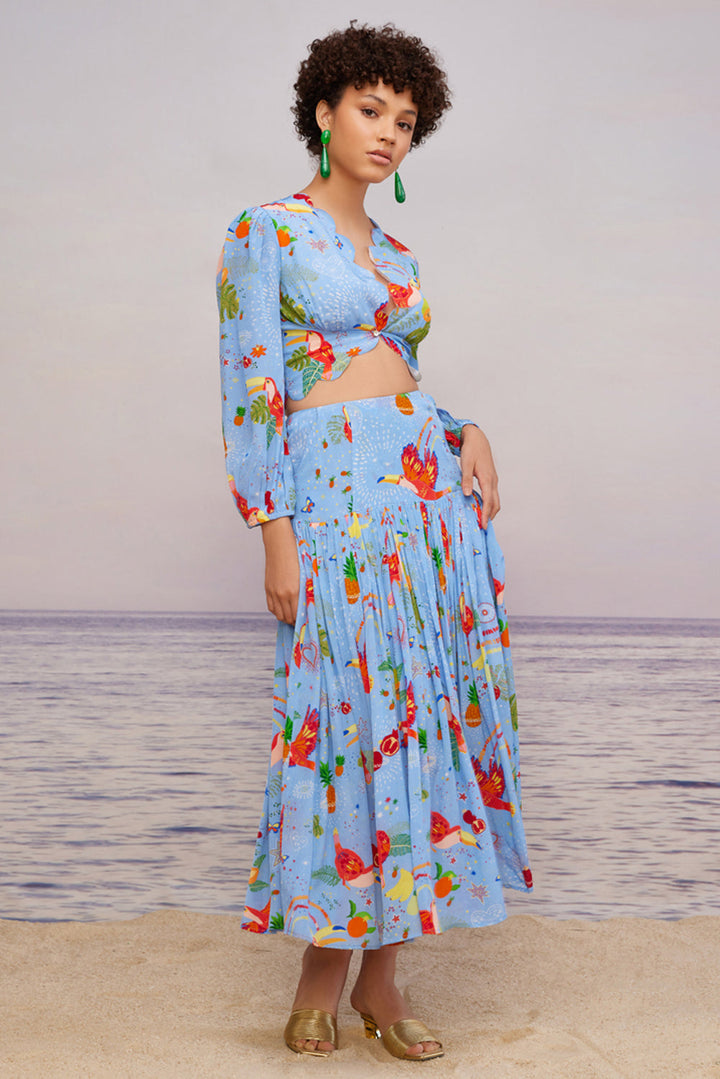 Cabo Mint Gathered Skirt