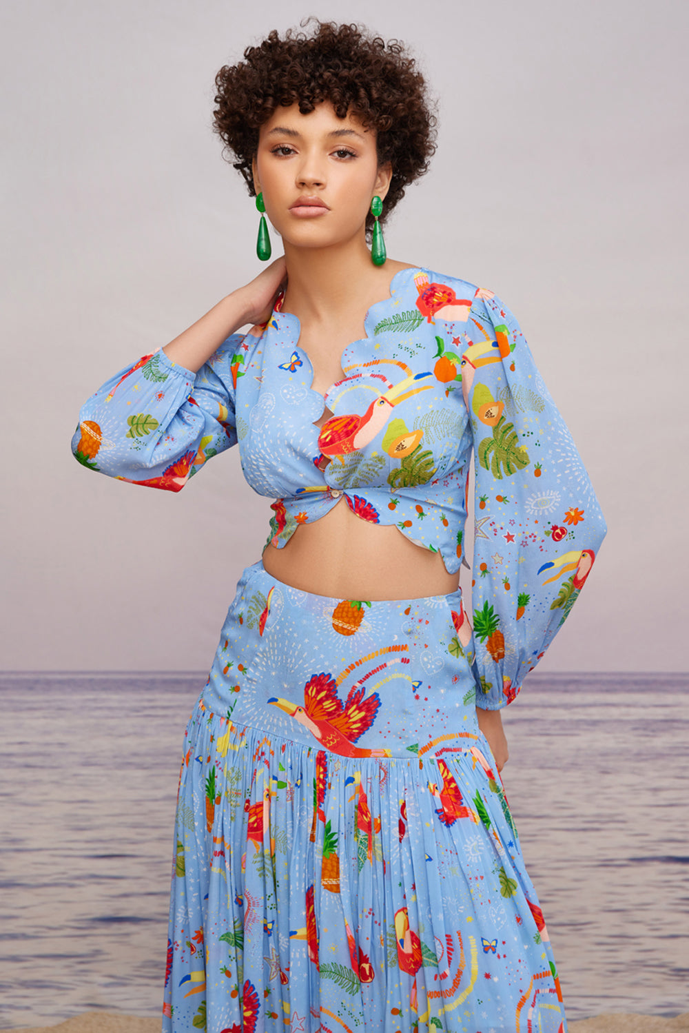 Cabo Mint Gathered Skirt