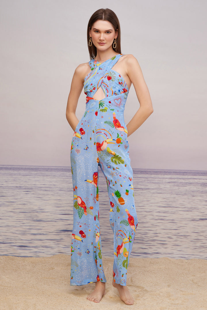 Cabo Mint Halter Neck Jumpsuit