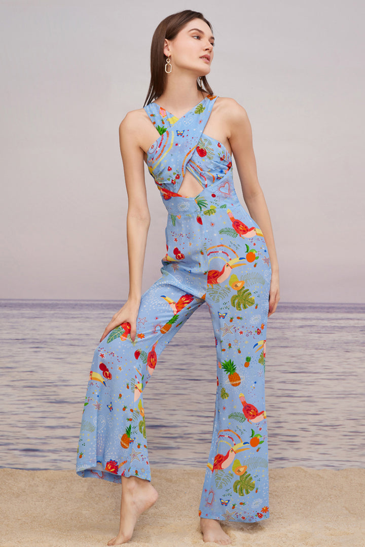 Cabo Mint Halter Neck Jumpsuit