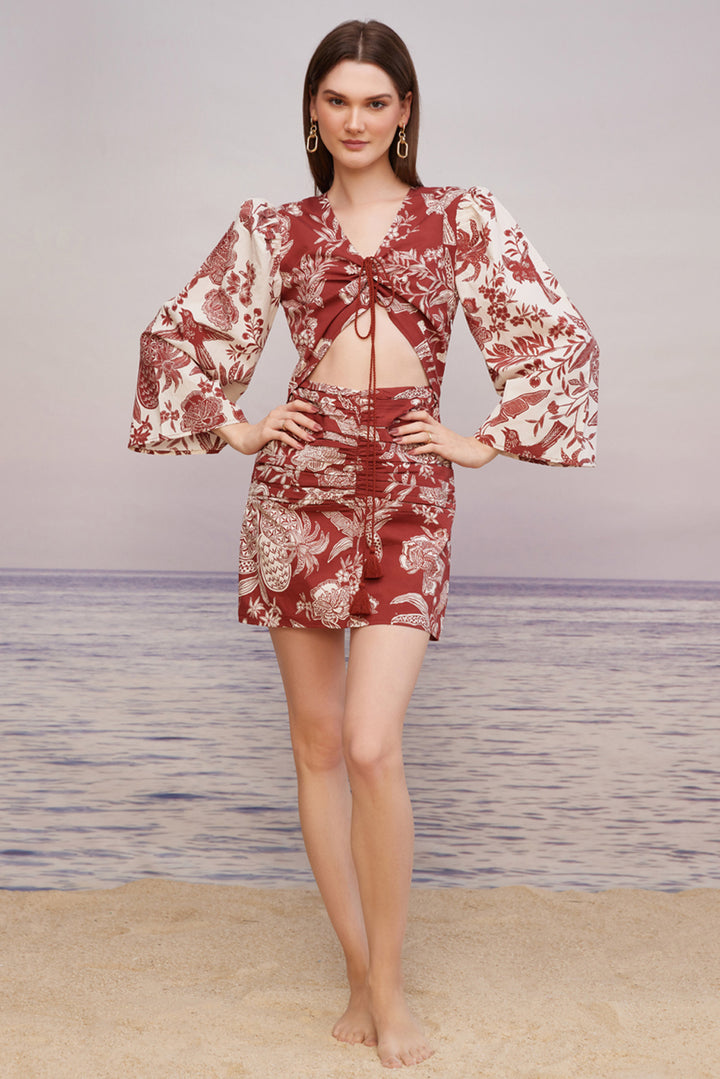 Carmine Cutout Short Dress
