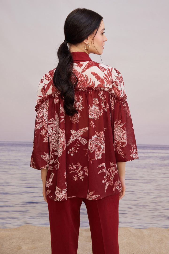 Carmine Knot Blouse