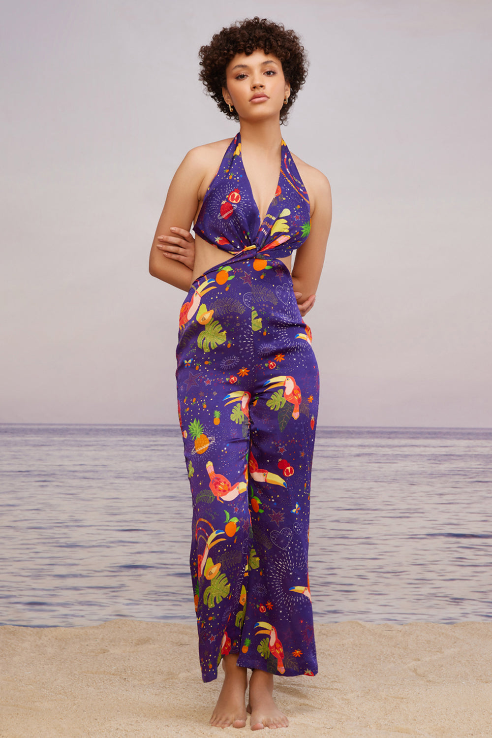 Cabo Colada Plunging Neck Jumpsuit