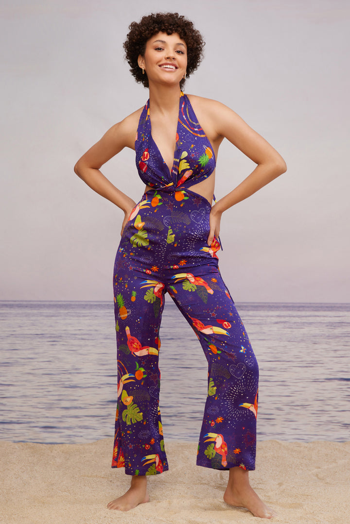 Cabo Colada Plunging Neck Jumpsuit
