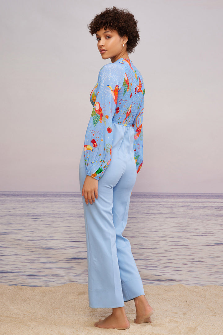 Cabo Mint Smock Jumpsuit