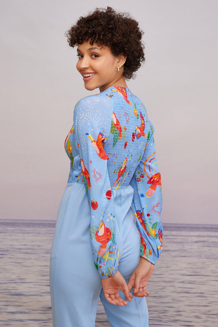 Cabo Mint Smock Jumpsuit