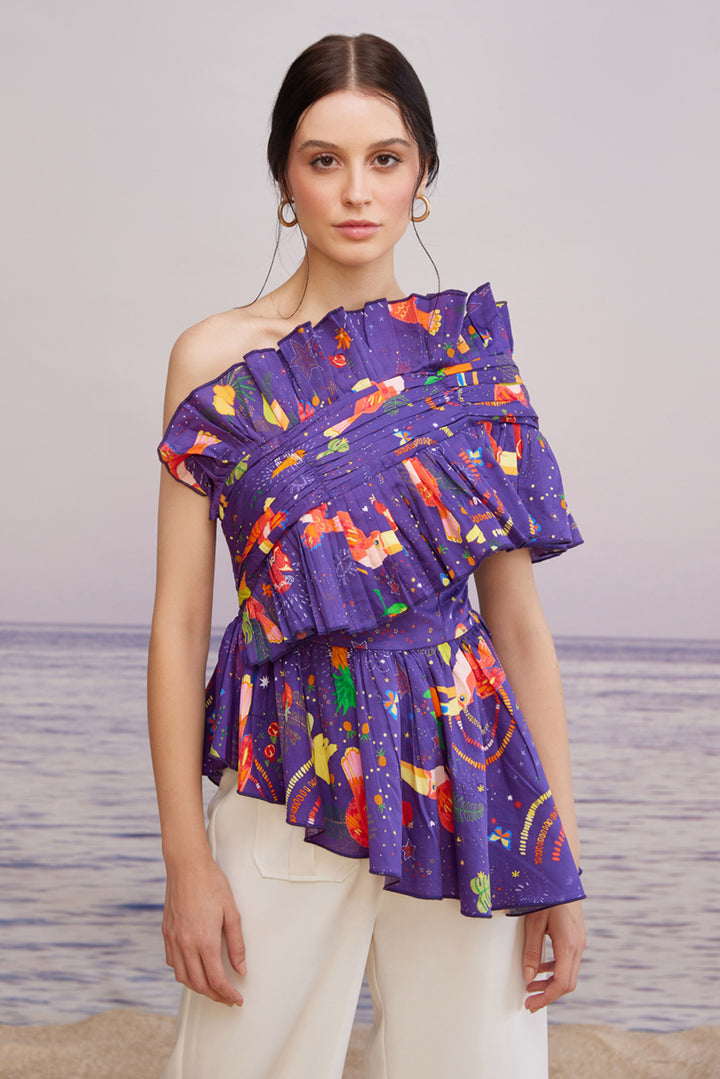 Cabo Colada Cross Shoulder Top