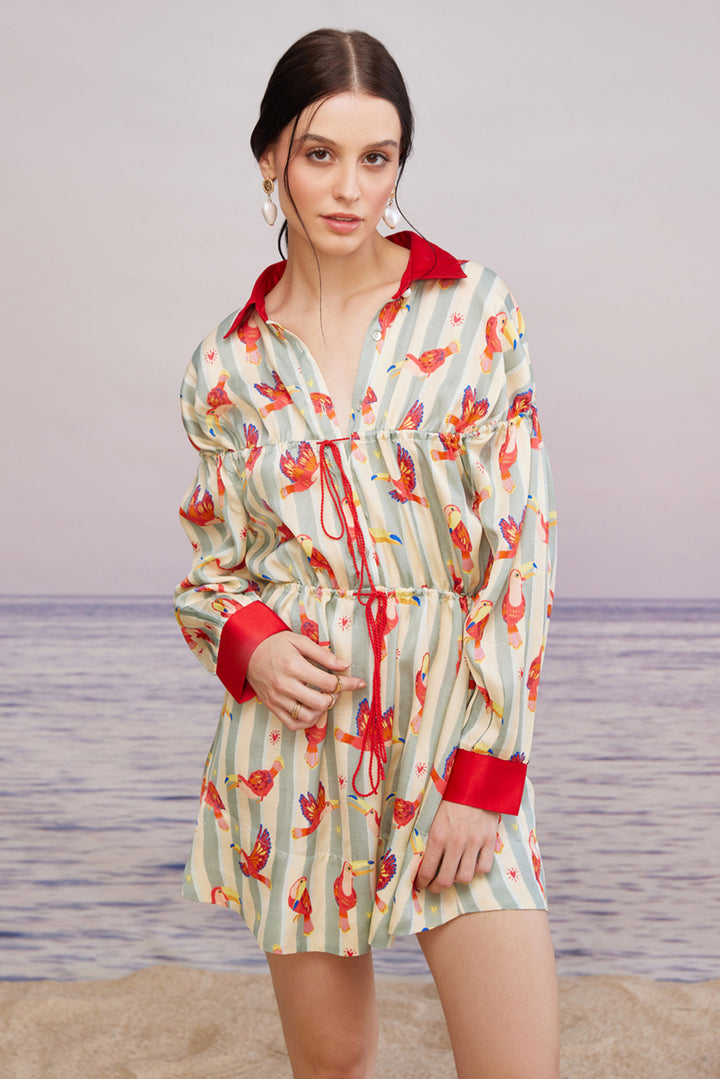 Maccau Streak Shirt Dress