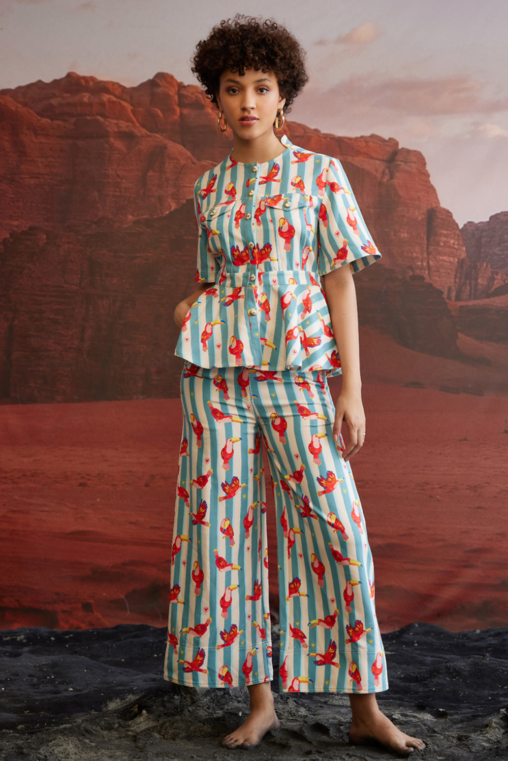 Maccau Streak Wide Trousers