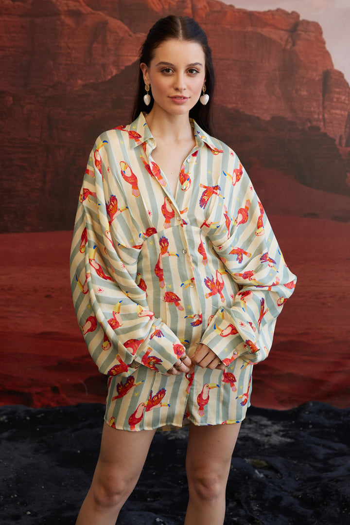 Maccau Streak Kimono Dress