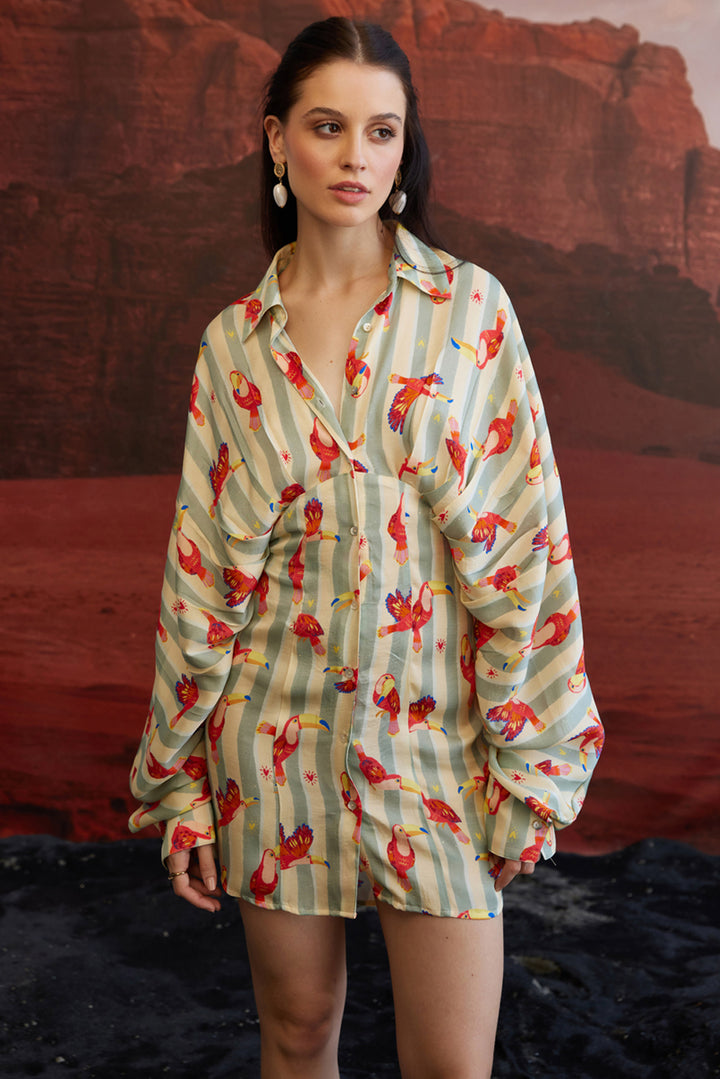 Maccau Streak Kimono Dress
