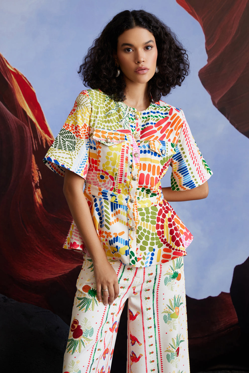 Tulum Sand Peplum Top