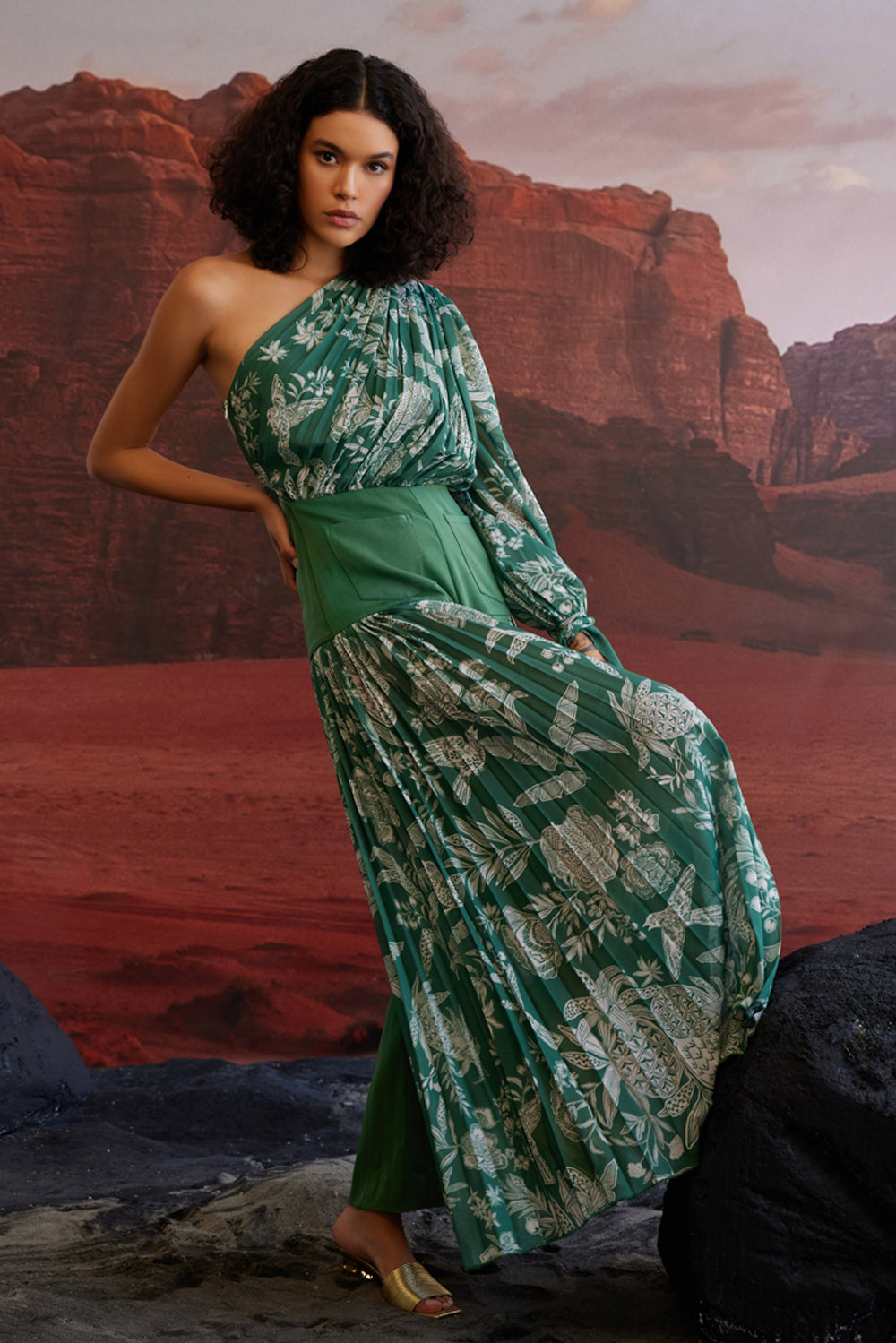 Taha'a Pleated Jumpsuit