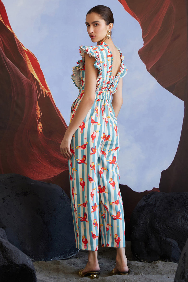 Maccau Streak Pleated Jumpsuit