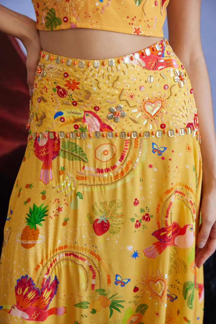 Cabo Mocha Embellished Skirt