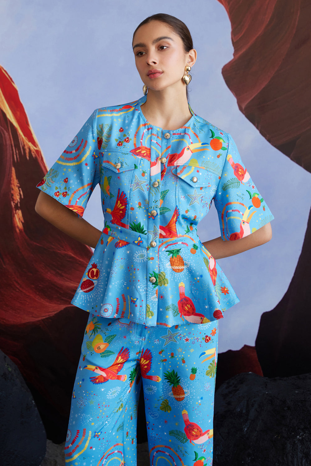 Cabo Mint Peplum Co-ord
