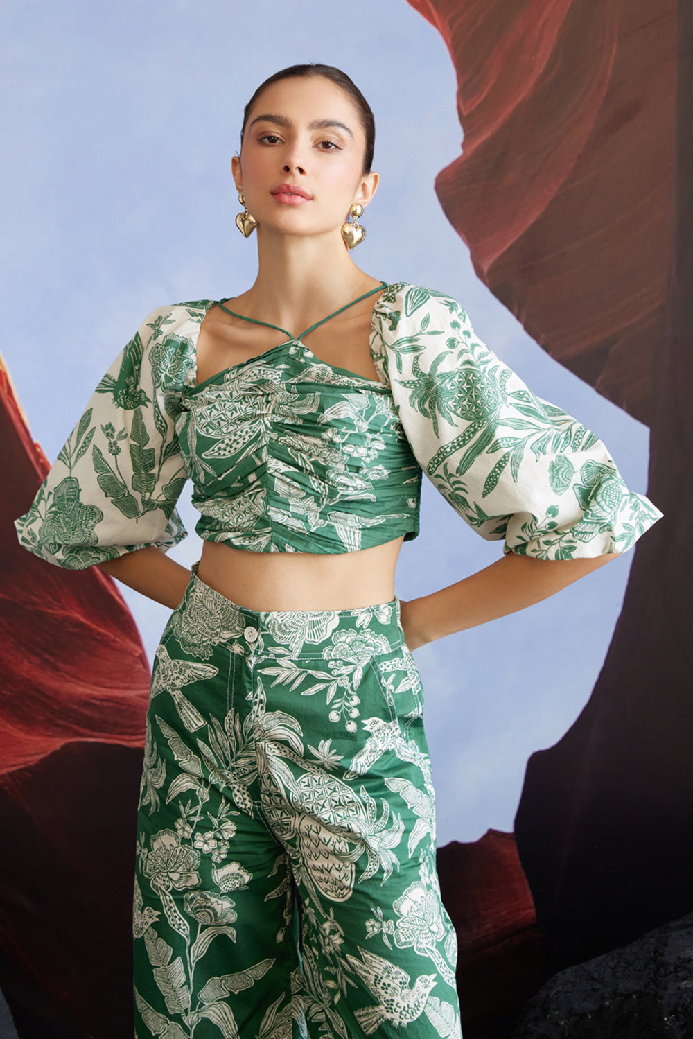 Taha'a Gathered Top