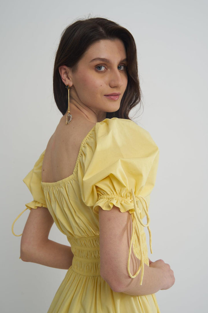 Yellow Maxi Smock Dress - ANI CLOTHING