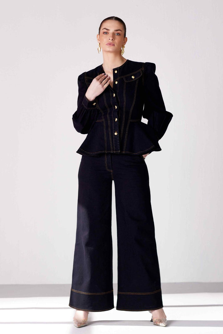 Black Gold Panel Trouser