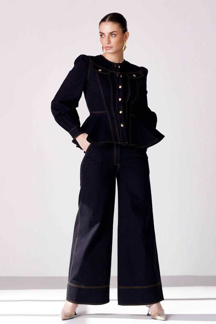 Black Gold Panel Trouser