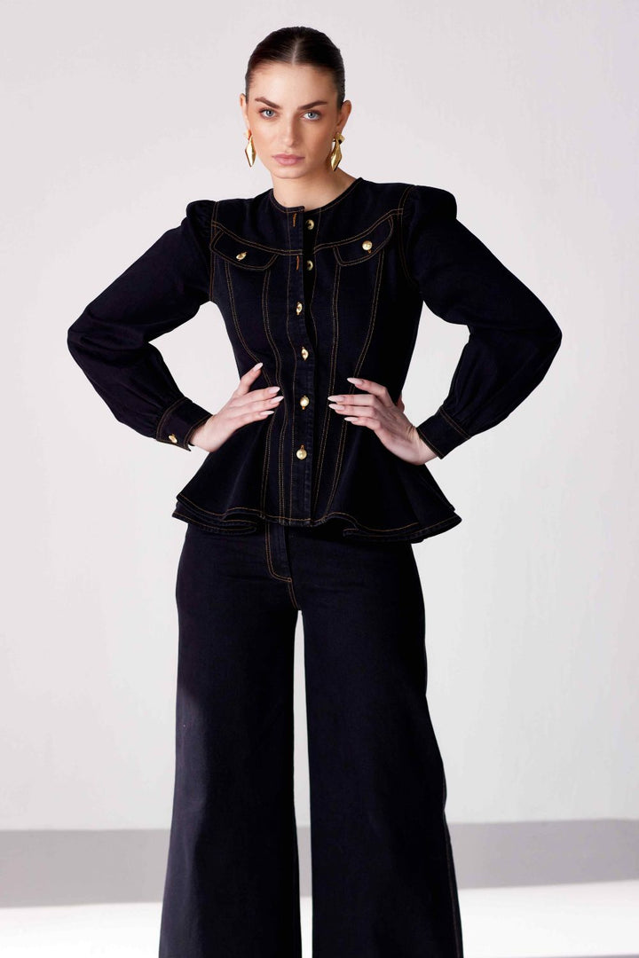 Black Gold Panel Trouser