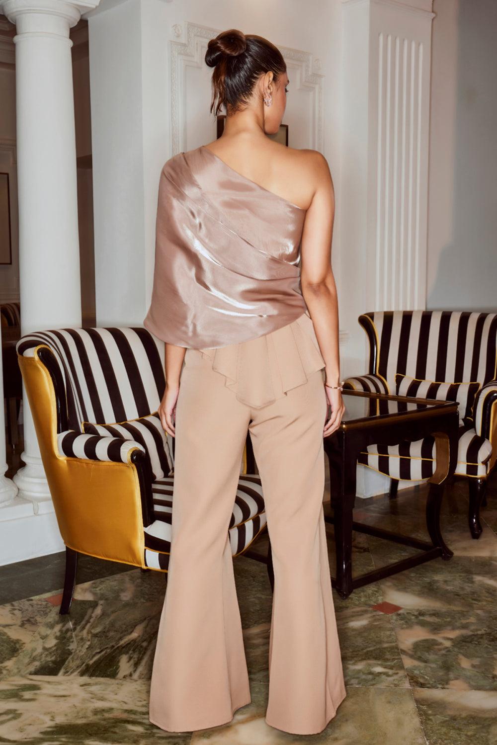 Champagne Pleated Trousers - ANI CLOTHING